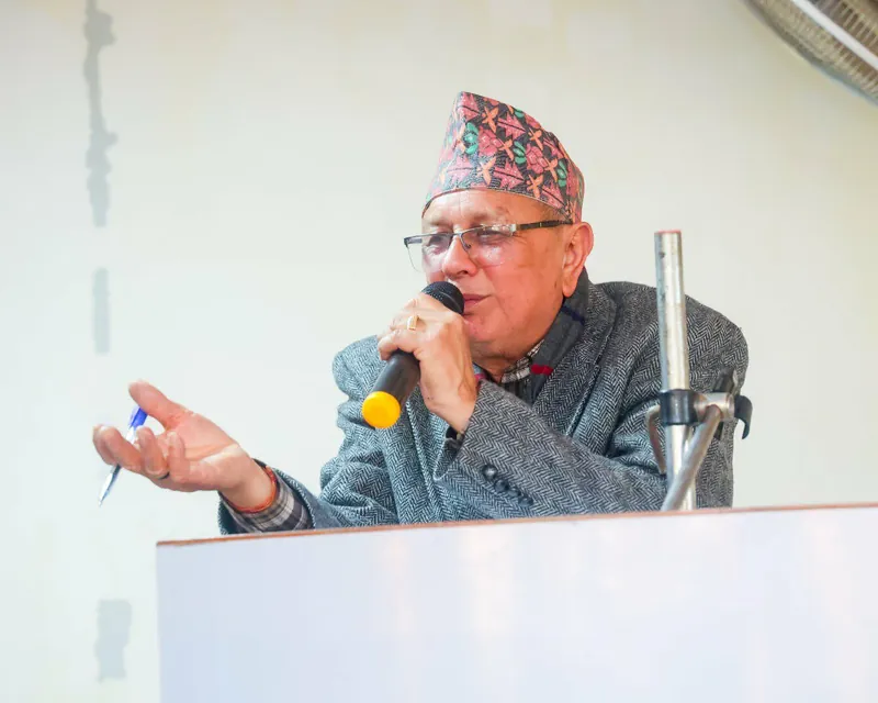Dr. Rewat Bahadur Karki speaking at a programme
